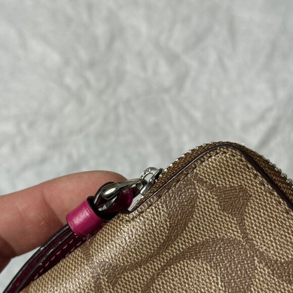 Wallet Coach Wallet Brown & Pink Monogram Canvas Leather - Picture 8 of 12